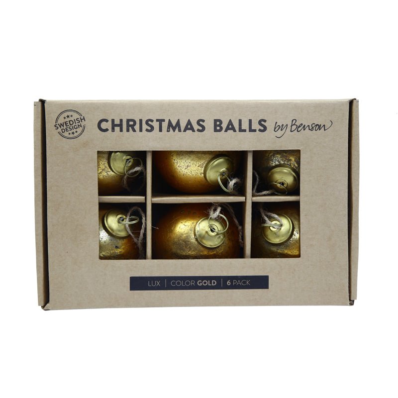 Christmas Balls Lux - 6 - Pack - by Benson - Swedish Design