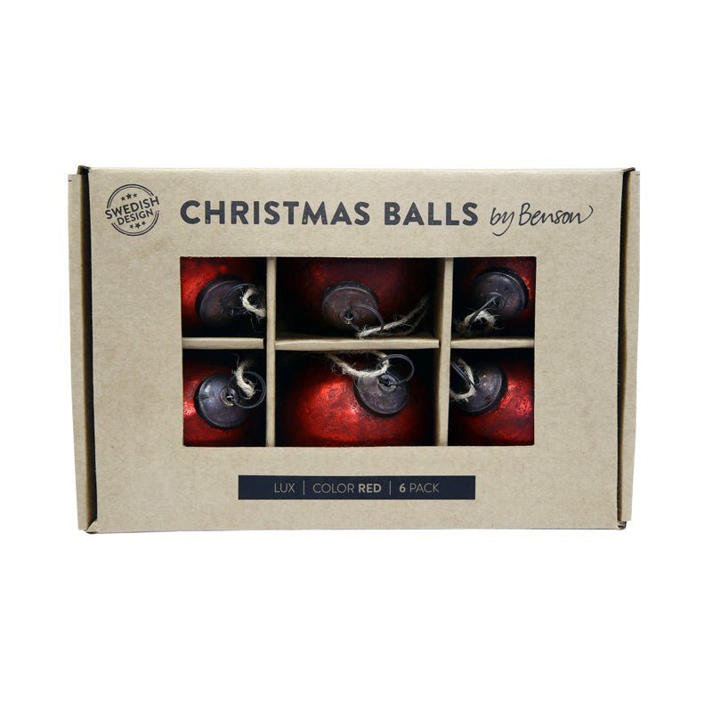 Christmas Balls Lux - 6 - Pack - by Benson - Swedish Design